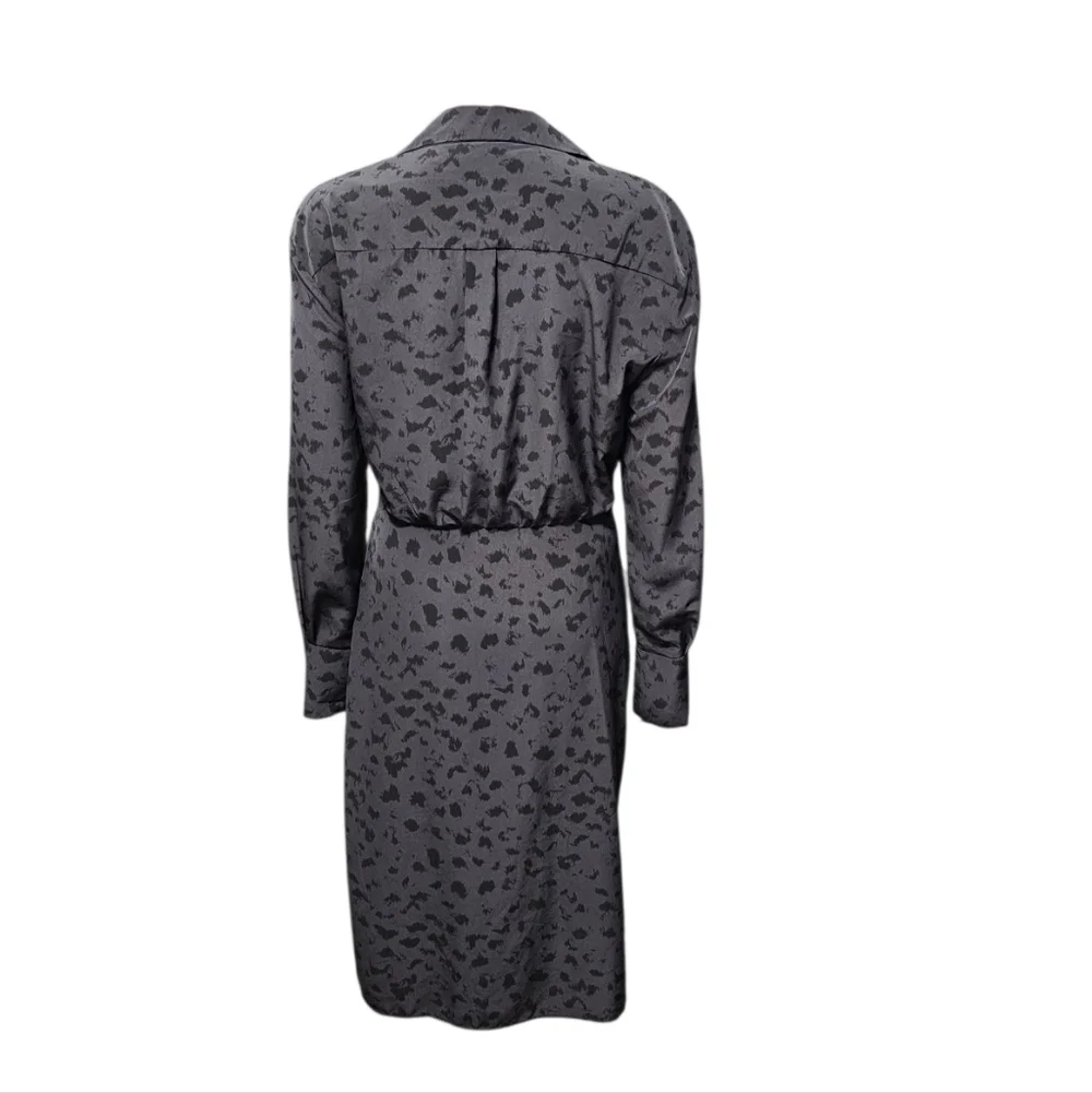 Drew Savvy Printed Dress In Black Animal Print Mobwife Midi Wrap Dress Sz M - Picture 3 of 8